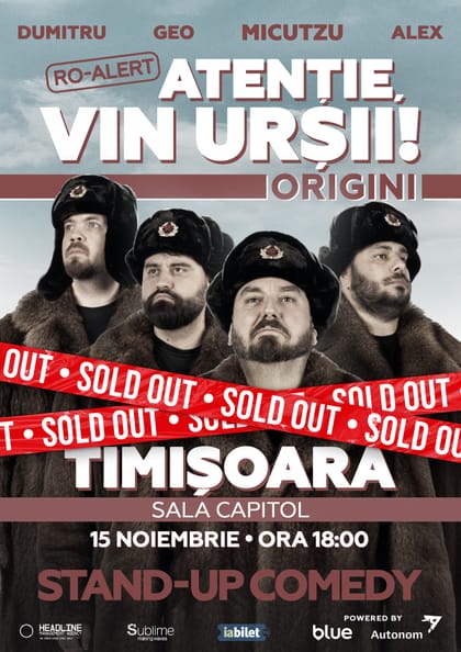 Afișul pentru Micutzu, Geo Adrian și George Dumitru - “Atentie, vin ursii!” - DUMINICA