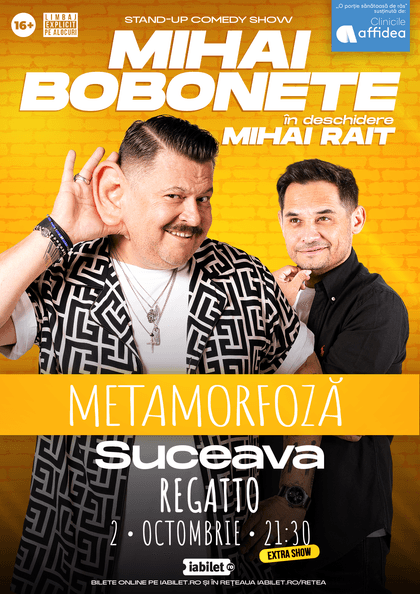Afișul pentru Mihai Bobonete - Metamorfoză - Turneu National 2026 - Extra show