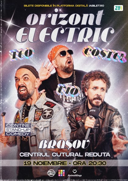Afișul pentru Teo, Vio și Costel - Orizont Electric | Stand Up Comedy