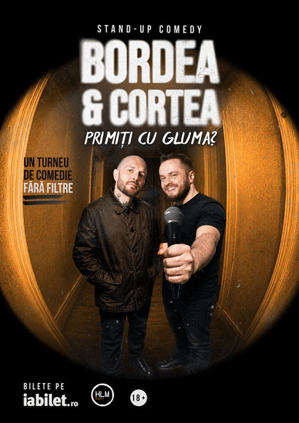 Afișul pentru Bordea & Cortea - "Primiți cu gluma?"