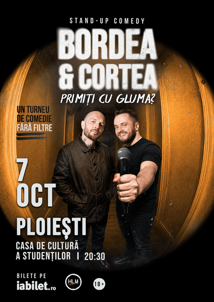 Afișul pentru Bordea & Cortea - "Primiți cu gluma"
